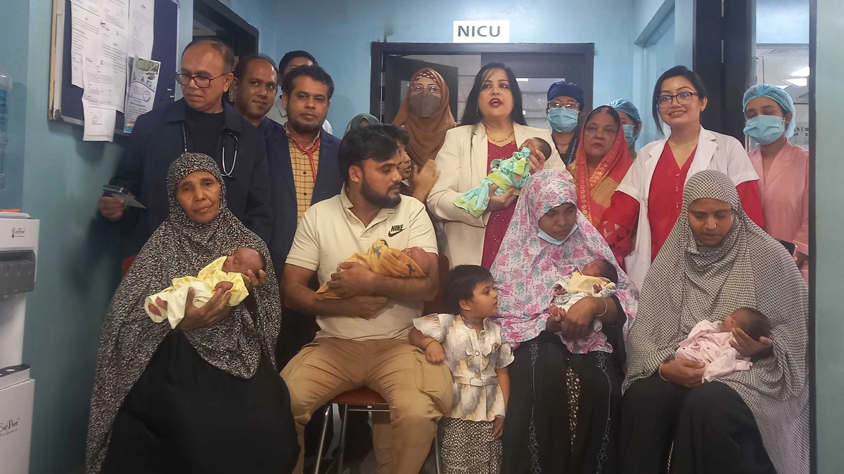 Two of the five babies born simultaneously in Chattogram have been named Osman Hadi and Abrar Fahad