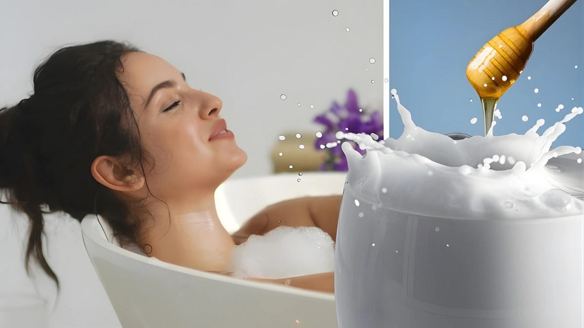 Does bathing with milk have any benefits for the body?