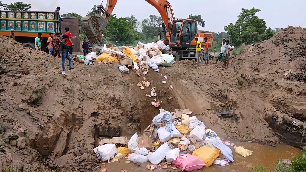 Illegal Indian Goods Worth Tk 4 Crore Destroyed in Cumilla