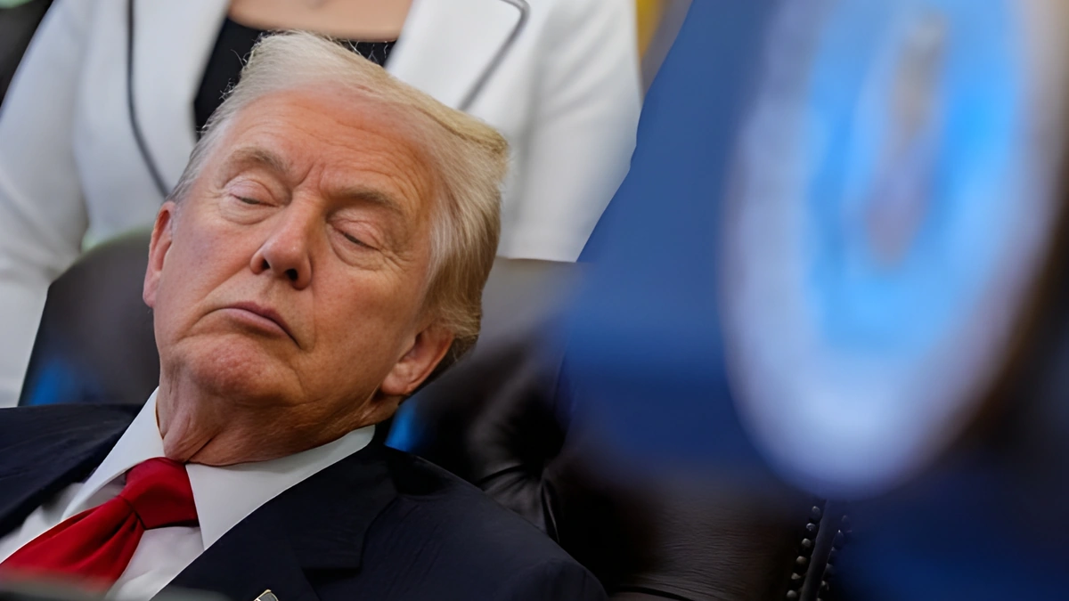 Trump falls asleep during an event; photo goes viral on social media
