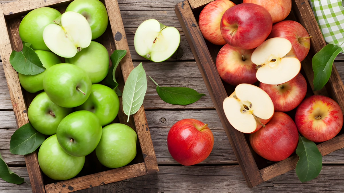 Which type of apple has more nutritional value - red or green?
