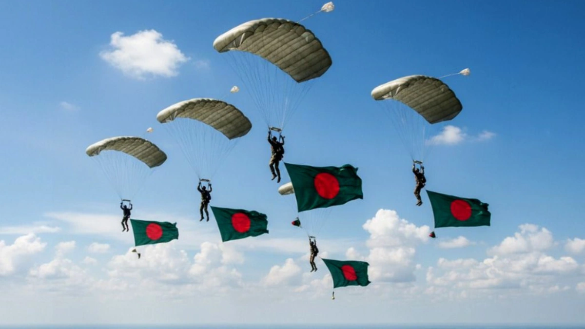 Bangladesh Sets World Record for Most Flags Held During Parachuting on Victory Day